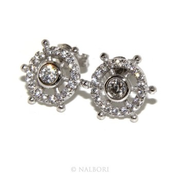 RMB|925: pair of earrings man woman rudder light point cipollino zirconia