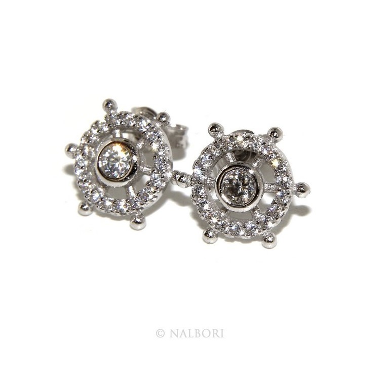 RMB|925: pair of earrings man woman rudder light point cipollino zirconia