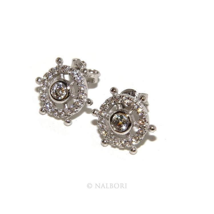 RMB|925: pair of earrings man woman rudder light point cipollino zirconia