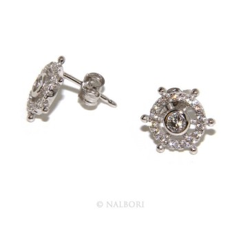 RMB|925: pair of earrings man woman rudder light point cipollino zirconia