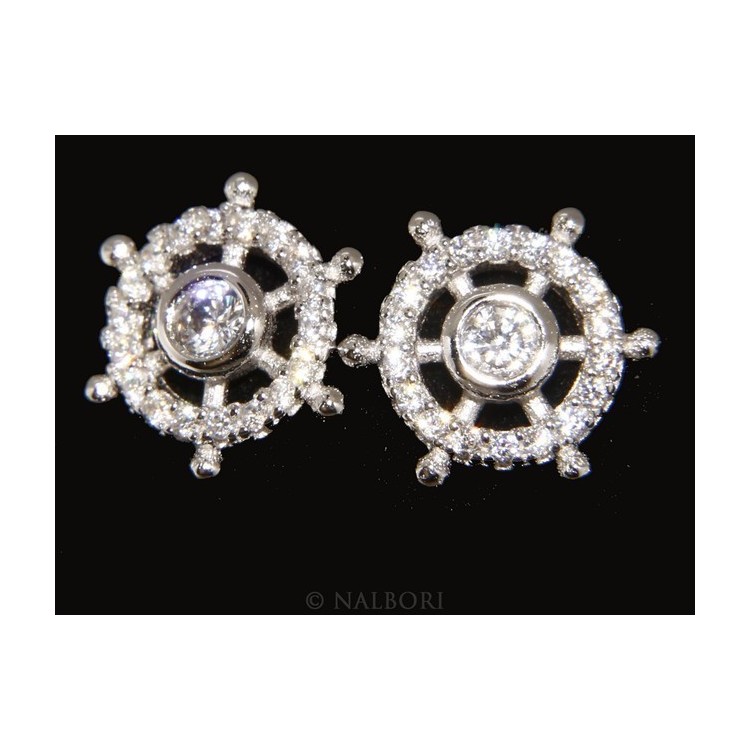RMB|925: pair of earrings man woman rudder light point cipollino zirconia
