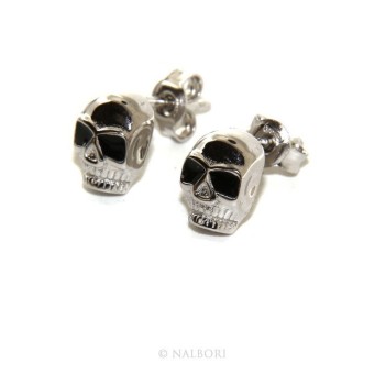 RMB|Stamped 925 silver : earrings casting small woman Man skulls