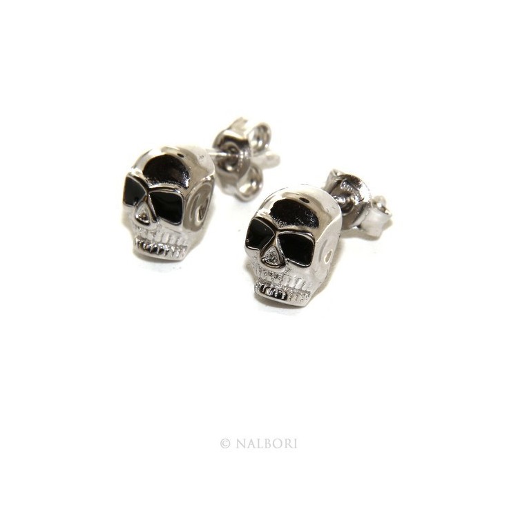 RMB|Stamped 925 silver : earrings casting small woman Man skulls