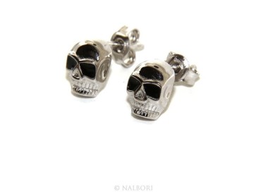 RMB|Stamped 925 silver : earrings casting small woman Man skulls