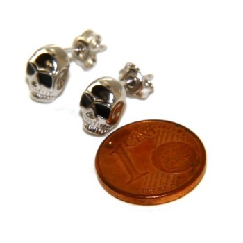 RMB|Stamped 925 silver : earrings casting small woman Man skulls