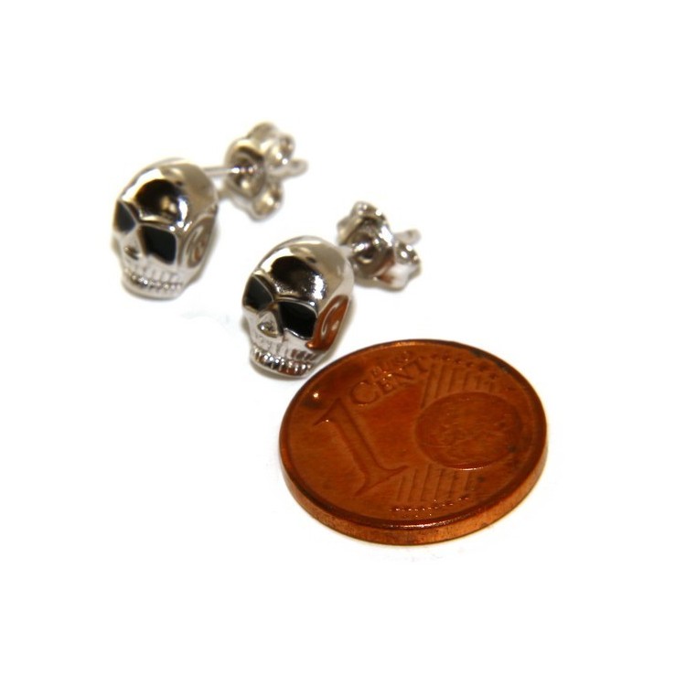 RMB|Stamped 925 silver : earrings casting small woman Man skulls