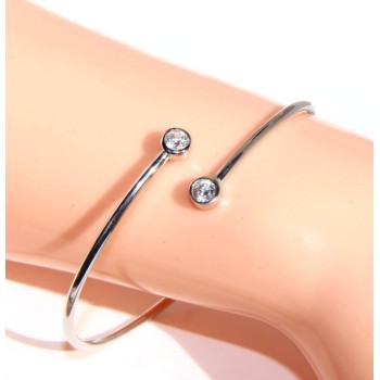 RMB|SILVER 925: Bracelet slave woman opened natural zircons shining white white