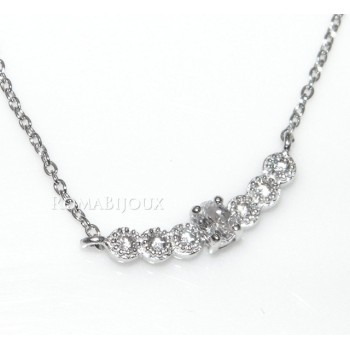 RMB|Argento 925 : Collana Collier donna centrale zirconi bianchi blu