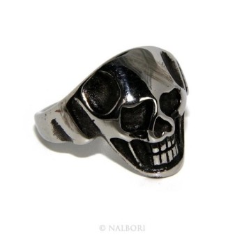 RMB|Acciaio Anallergico inossidabile : anello uomo donna teschio skull 3D brunito