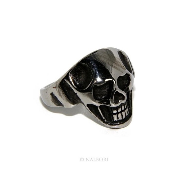 RMB|Hypoallergenic stainless steel: ring man woman skull skull 3D burnished