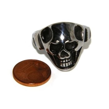 RMB|Acciaio Anallergico inossidabile : anello uomo donna teschio skull 3D brunito