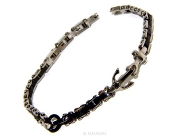 RMB|Bracelet man woman hypoallergenic steel black ceramic zircon yet