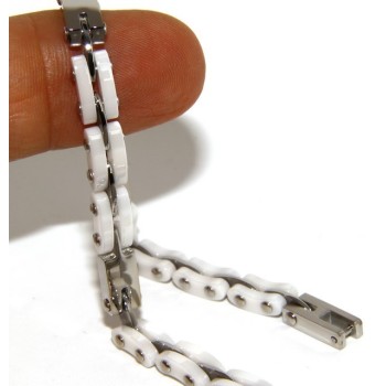 RMB|Bracelet man hypoallergenic ceramic white woman bolted