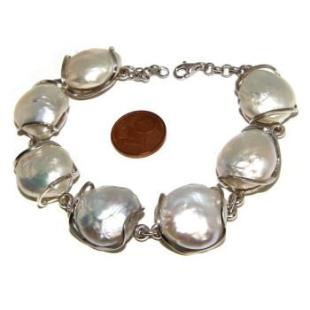 RMB|925: Women's Bracelet mega baroque natural pearls scaramazze