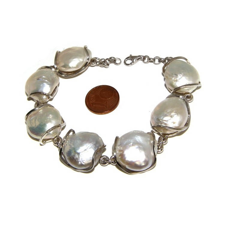RMB|925: Women's Bracelet mega baroque natural pearls scaramazze