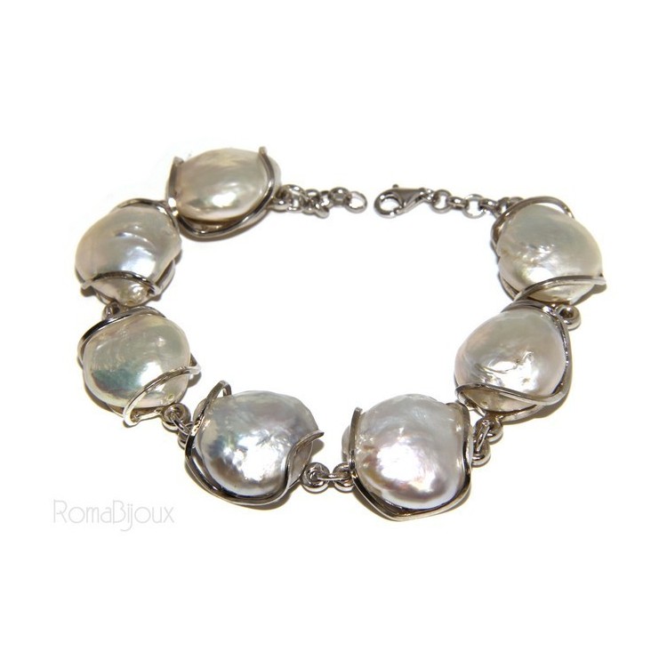 RMB|925: Women's Bracelet mega baroque natural pearls scaramazze
