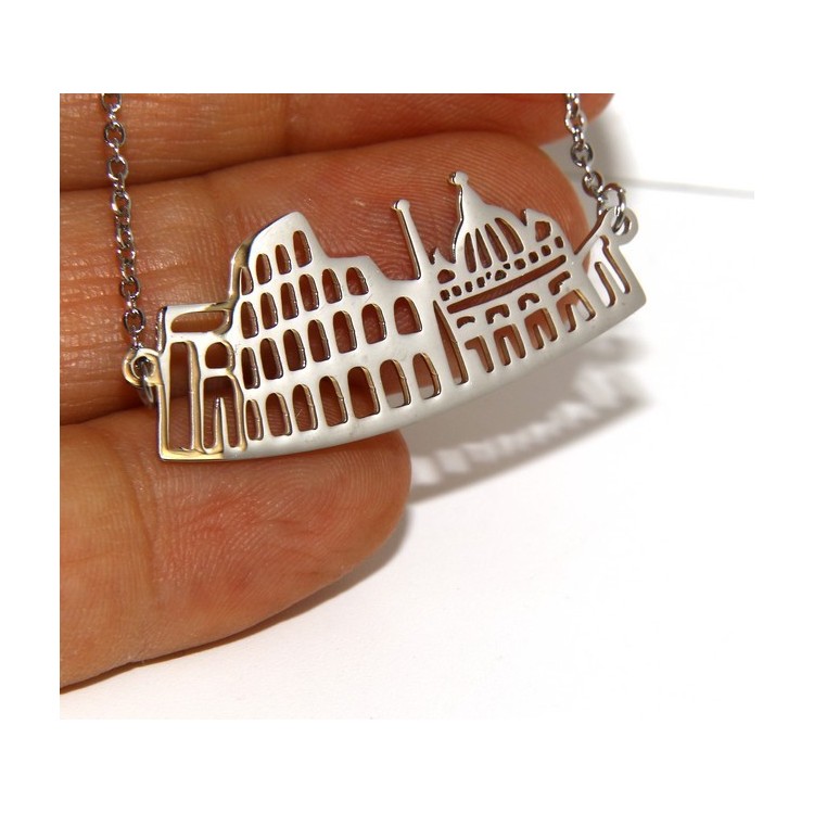 RMB|Steel: Exclusive necklace forzatina city skyline souvenirs of Italy Rome