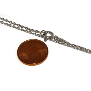 RMB|Girocollo catenina forzatina Diamantata 1mm ARGENTO 925 rodiato. cm 45 o 50 per uomo e donna