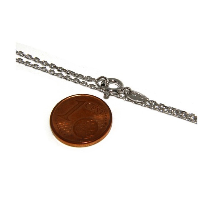 RMB|Choker necklace forzatina Diamond coated 1mm SILVER 925 Rhodium. 45 or 50 cm for men and women