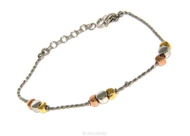 RMB|925: woman bracelet with rope drive and moons rhodium-plated white gold pink yellow 3 colors.