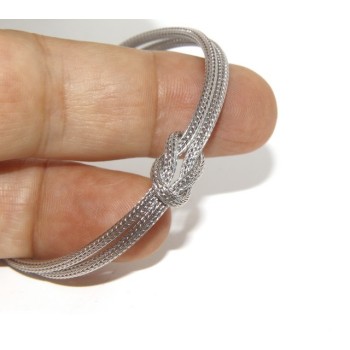 RMB|925: bracelet fox tail double wire with square knot for men and women from 15 to 21 cm