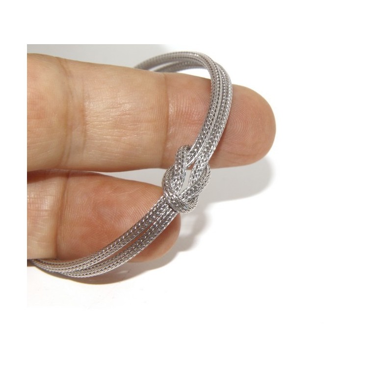 RMB|925: bracelet fox tail double wire with square knot for men and women from 15 to 21 cm