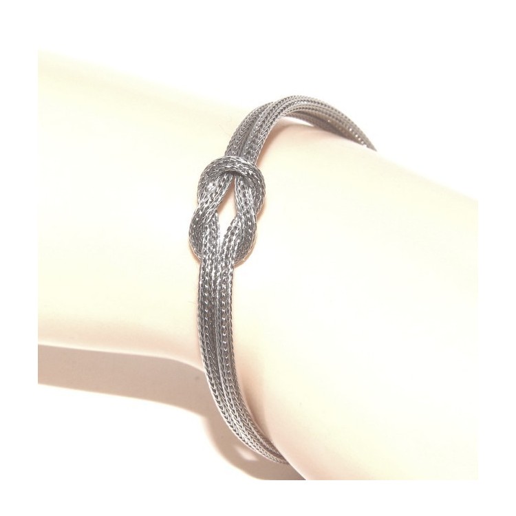 RMB|925: bracelet fox tail double wire with square knot for men and women from 15 to 21 cm