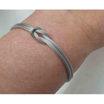 RMB|925: bracelet fox tail double wire with square knot for men and women from 15 to 21 cm