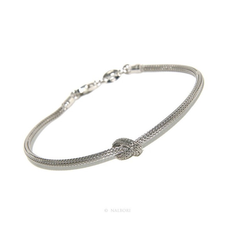 RMB|925: bracelet fox tail wire with simple knot for men and women from 15 to 20 cm