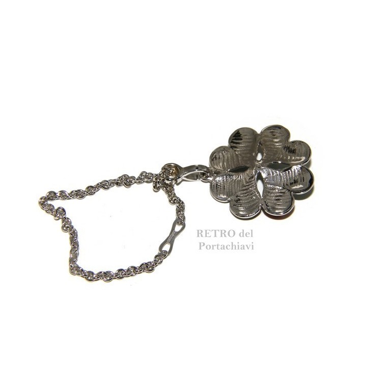 RMB|Portachiavi o pendente charme borsa donna Key ring porta chiavi quadrifoglio e coccinella argento 925 massiccio