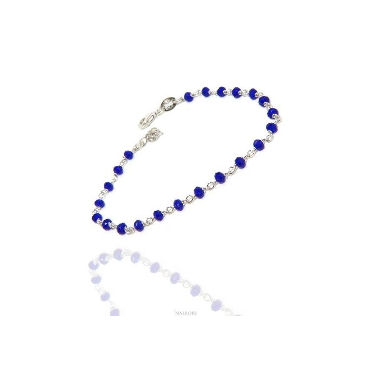 RMB|NALBORI Marsigliesi bracciale argento 925 Con cristallo blu 3,5 mm fatto a mano