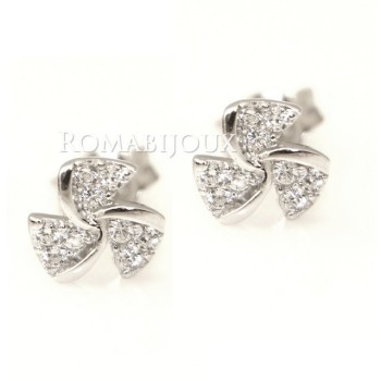 RMB|Argento 925 : orecchini donna stud girandola pave' di zirconi bianchi