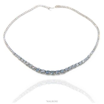 RMB|Argento 925 : Collana Collier donna modello Tennis degrade' gradazione 7 mm 45 cm NALBORI