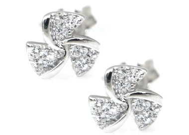 RMB|925 silver earrings with pavé zircon pinwheel woman