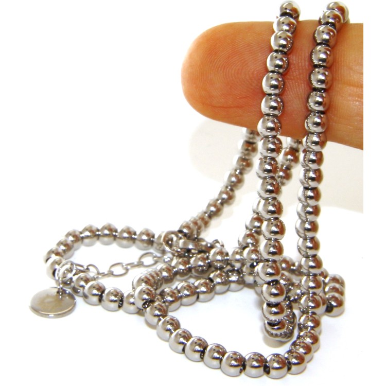 RMB|steel balls necklace 4mm long 45+5cm choker