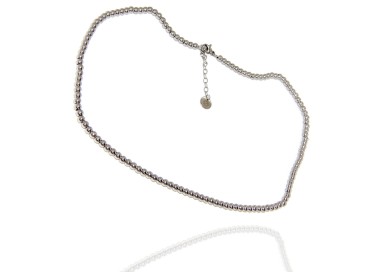 RMB|Acciaio : collana uomo o donna con palline sfere 4 mm 45+5 cm