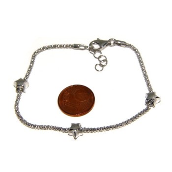 RMB|Argento 925 : Bracciale donna pop corn con stella stellina 17 - 19 cm