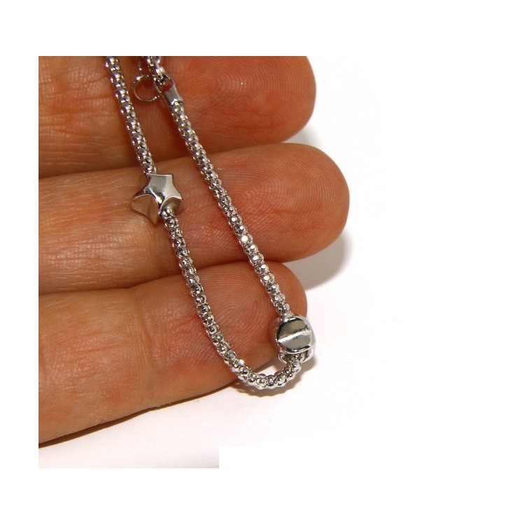 RMB|925: popcorn woman bracelet with star  17-19 cm