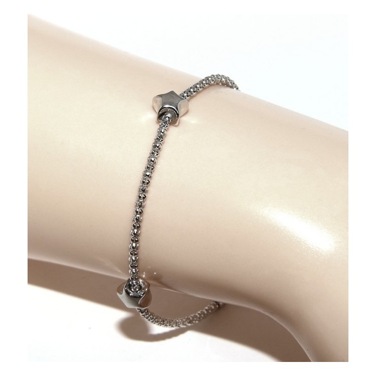 RMB|925: popcorn woman bracelet with star  17-19 cm