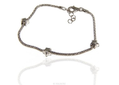 RMB|Argento 925 : Bracciale donna pop corn con stella stellina 17 - 19 cm