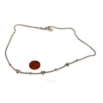 RMB|925: popcorn Ladies necklace with heart hearts and washers 43-45 cm