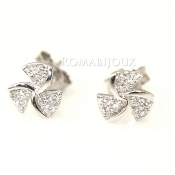 RMB|Argento 925 : orecchini donna stud girandola pave' di zirconi bianchi