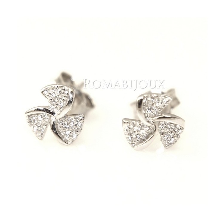 RMB|Argento 925 : orecchini donna stud girandola pave' di zirconi bianchi