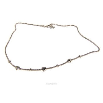 RMB|925: popcorn Ladies necklace with heart hearts and washers 43-45 cm