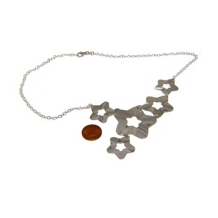 RMB|925: Women's Necklace with a shower of stars asymmetrical 45 cm adjustable