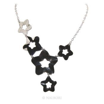 RMB|925: Women's Necklace with a shower of stars asymmetrical 45 cm adjustable