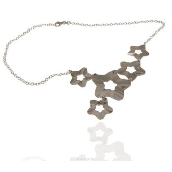 RMB|925: Women's Necklace with a shower of stars asymmetrical 45 cm adjustable