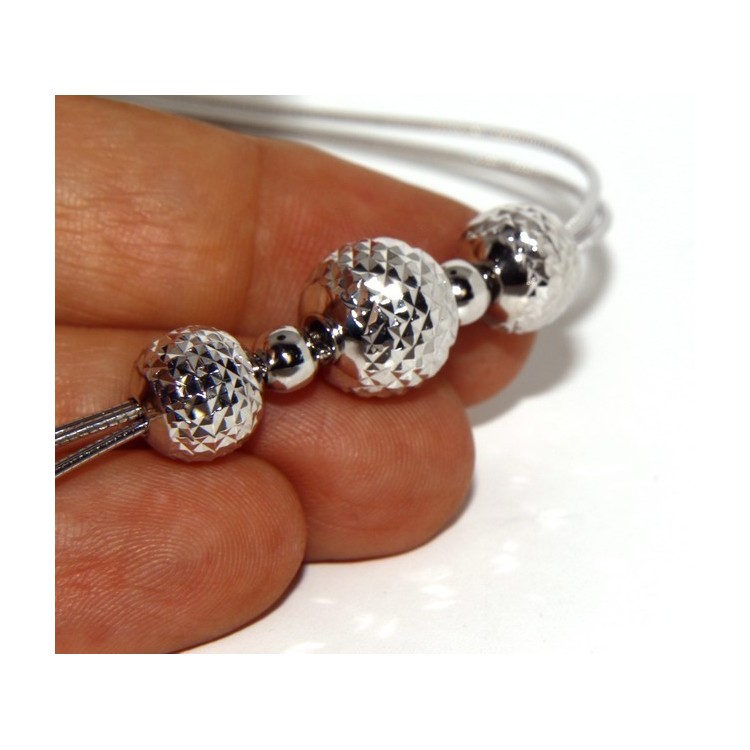 RMB|925: Women's Necklace 3-wire with omega ball diamond in shade