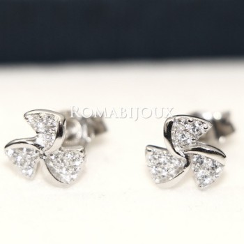 RMB|Argento 925 : orecchini donna stud girandola pave' di zirconi bianchi