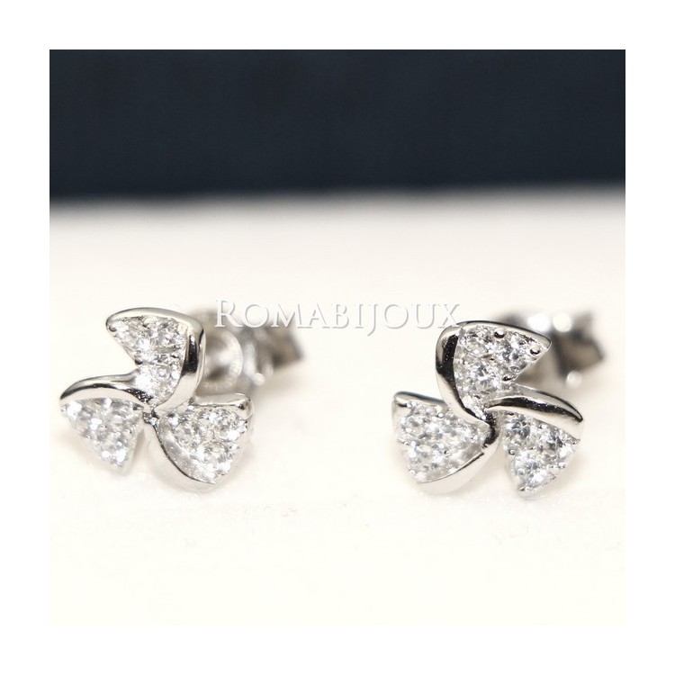 RMB|Argento 925 : orecchini donna stud girandola pave' di zirconi bianchi